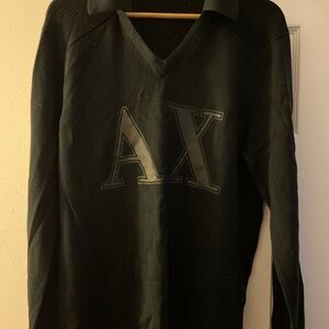 Armani Exchange Black V-Neck Sweater